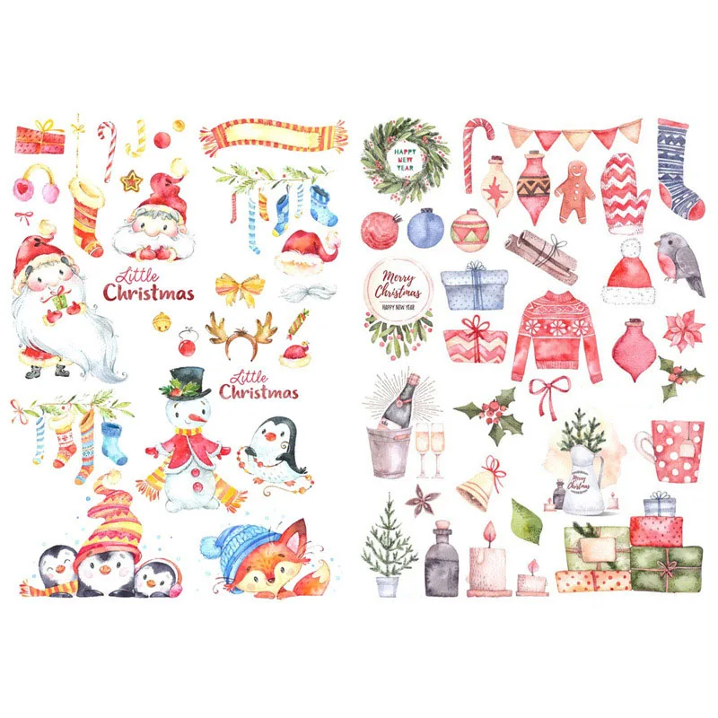 1 PCS Merry Christmas Santa Claus Kawaii Stationery Cute Agenda Notebook Sketchbook Dairy Planner Stickers School Office Decor