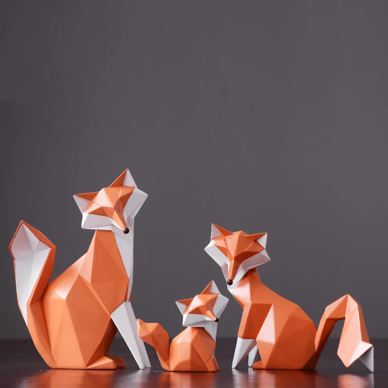 

Modern Minimalist Fox Ornaments Resin Animal Crafts Fairy Garden Miniature Figurines Wedding Gifts Home Decoration Accessories