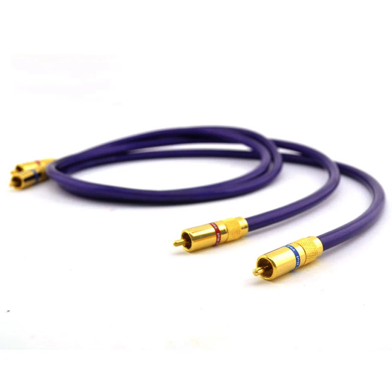 

pair MC silver IT 65G OFC silver plated interconnects cable With VHD Gold Plated RCA Connector