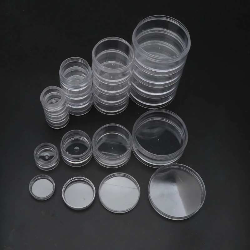 

1 Set 5 Layer Cylinder Stackable Bead Containers Plastic Round Clear Storage Jar Box for Beads Buttons Crafts Small Item