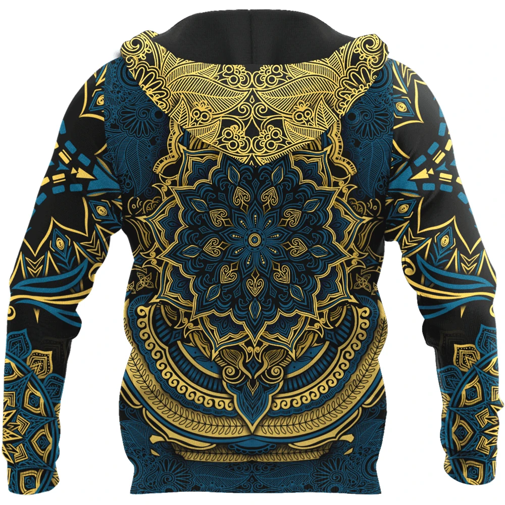 Elephant Royal Mandala 3D All Over Printed Hoodies and Sweatshirt Unisex Casual Zipper Hoodies Jacket DYI311
