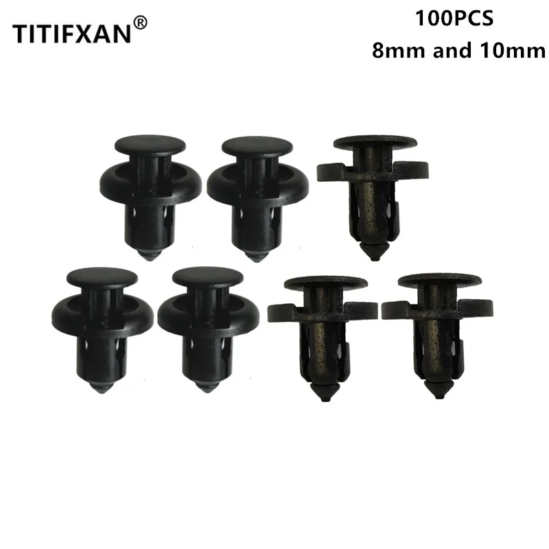 

100Pcs 8mm 10mm Hole Car Plastic Retainer Bumper Fender Clip Fastener For Honda Civic Accord Fit Odyssey Jzze Acura Stream
