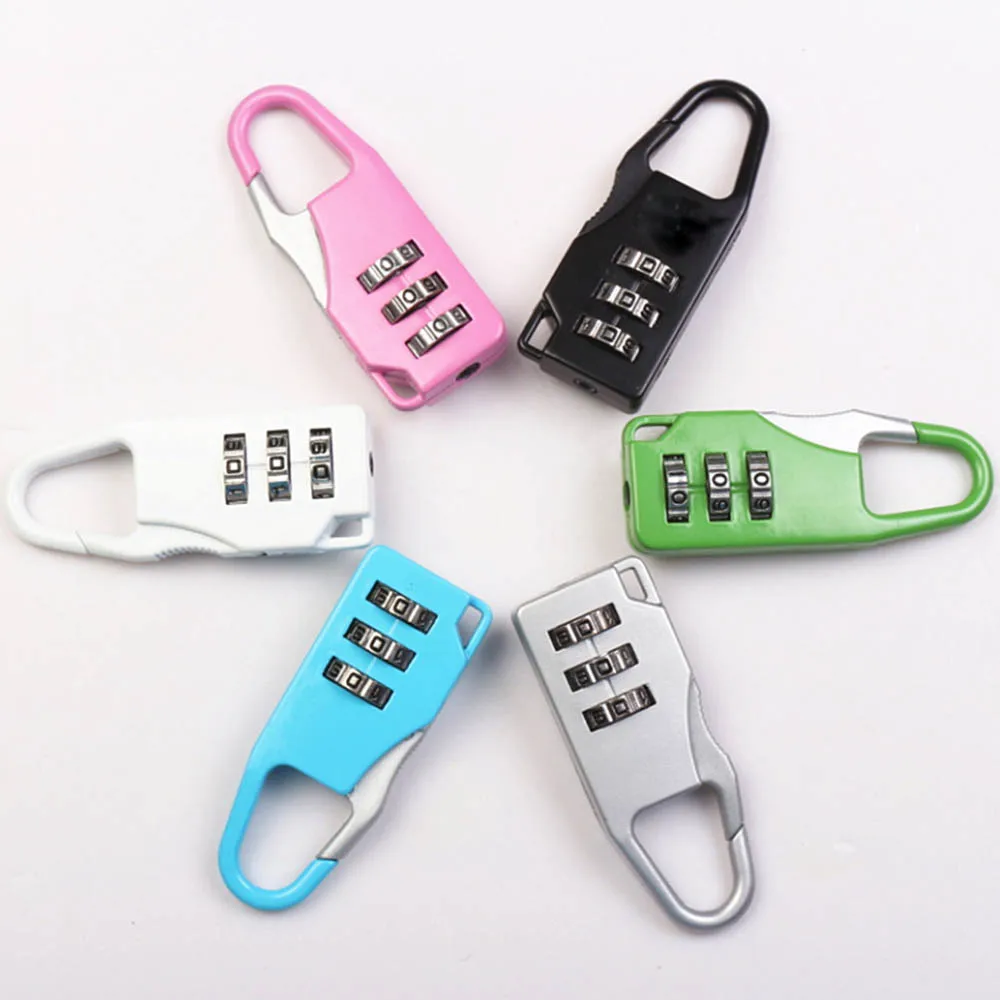 Mini 3 Combination Lock Candado Dial Digits Code Number Password Padlock Safety Travel Security Lock Luggage Lock Padlock Gym