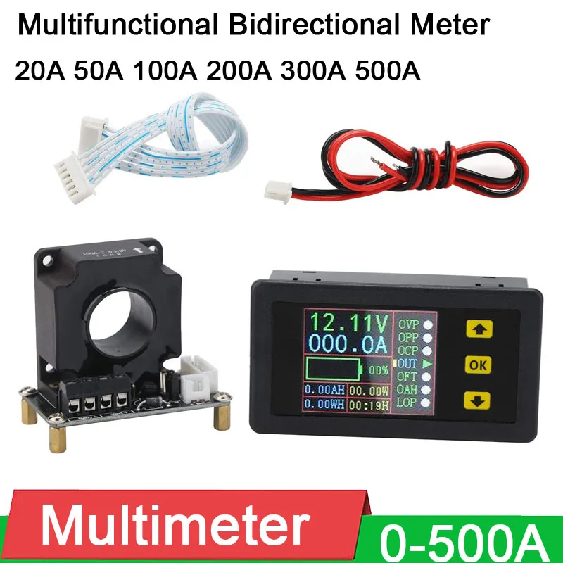 Monitor rozładowania akumulatora litowego DC 90V 50A 100A 200A 500A VOLT AMP pojemności, moc miernik napięcie prądu Li-ion LifePo4
