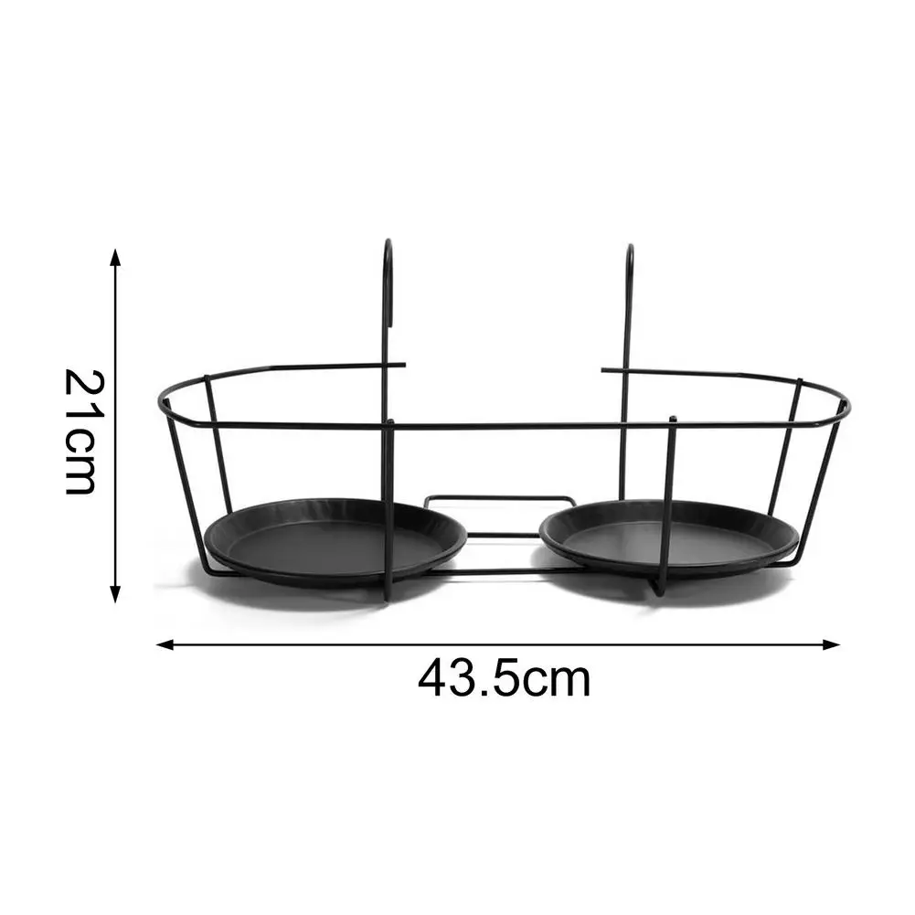 Lower Pots Succulent Hanger Outdoor Balcony Plant Hanger Plant Pot Space-saving Black Iron Flower Stand Garden Decor