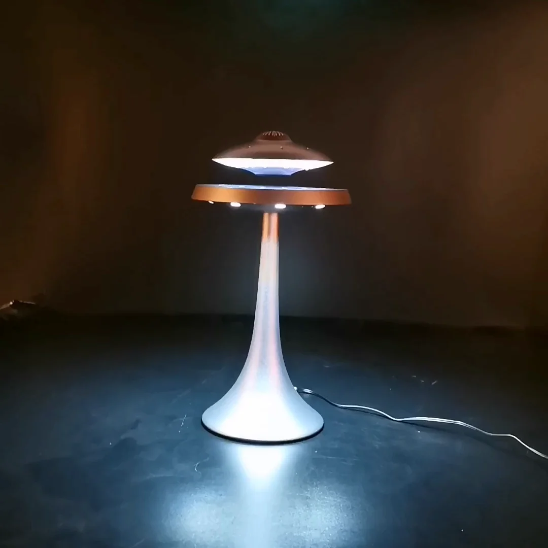 Magnetic Suspension Levitating Led Table Lamp With UFO Speaker Bluetooth Surround Sound BT Speaker Creative Gifts Night Lights