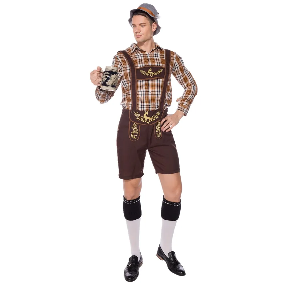 الكبار الرجال الألمانية مهرجان أكتوبر البيرة Lederhosen زي البافارية التقليدية مهرجان تأثيري بذلة