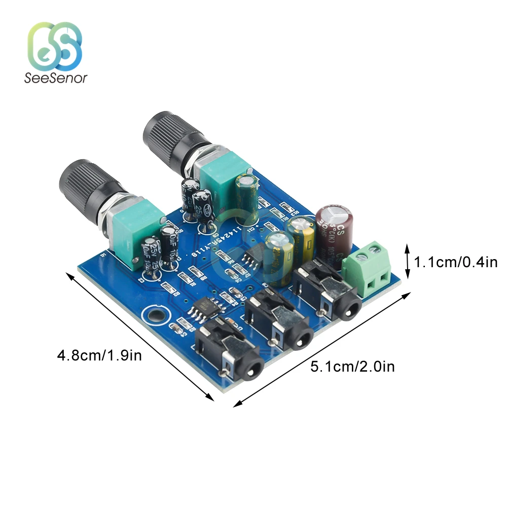 2Way Stereo Audio Signal Mixer Board Multi-Channels Mixing Board for One Way Amplification Output Headset Amplifier Audio Module