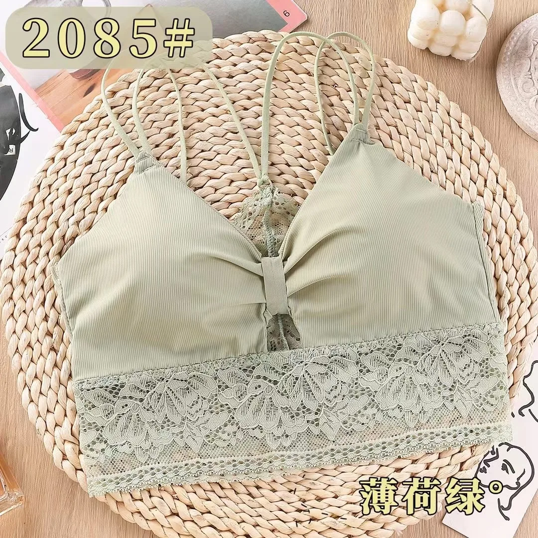 Women\'s Cotton Underwear Tube Tops Sexy Lace Top Fashion Push Up Comfort Bra Female Traceless Small Chest Sexy Lingerie