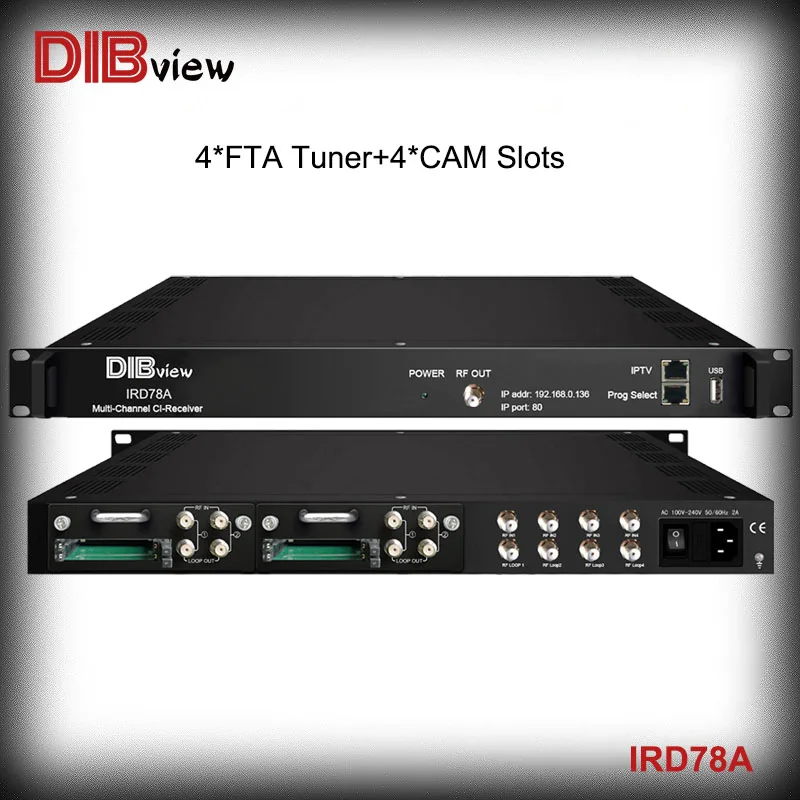 

IRD78A 8 Channel FTA CAM Encrption Professional IRD Receiver For DTV Headend System