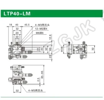 XYZR Asse 40*40mm 4 assi Piattaforma Manuale Lineare Fase Cuscinetto Tuning Tavolo Scorrevole LTP40-L XYZR40-L 9.8N
