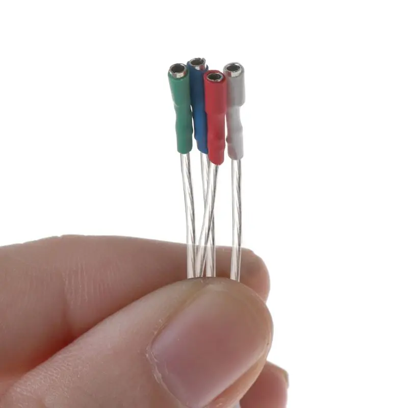 Srebrny prowadzi przewody drutu kabel 40mm dla 1.2-1.3mm szpilki gramofon Phono Headshell ramienia 4 sztuk uniwersalny