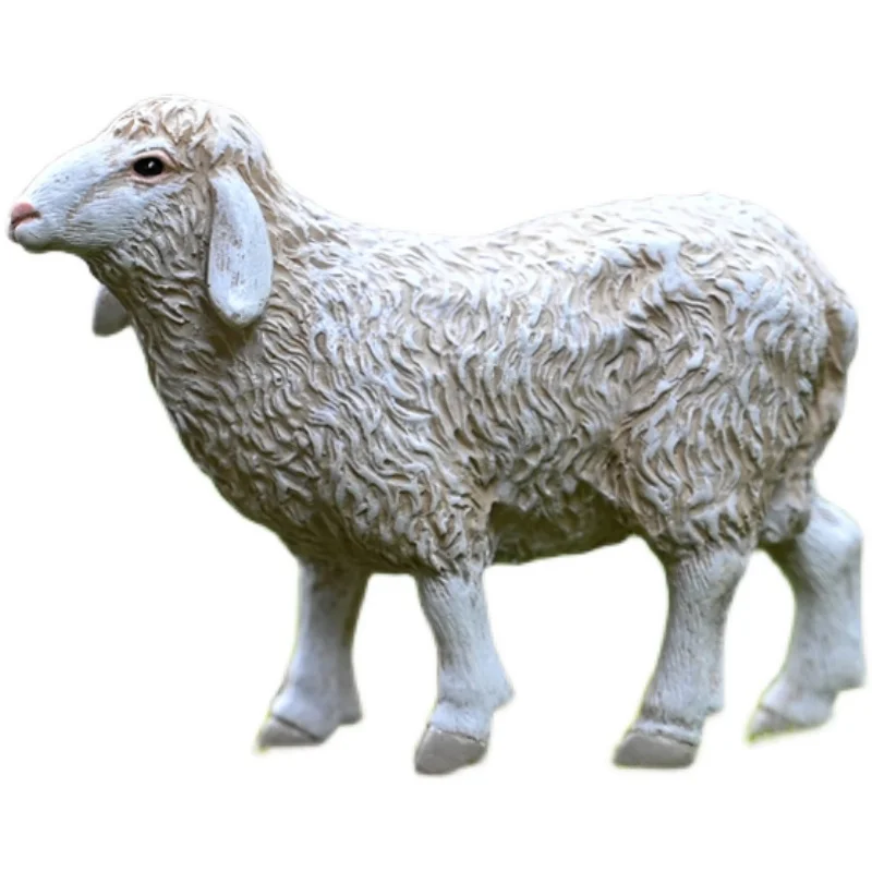 Simulation sheep micro-landscape desktop animal lamb model ornaments bonsai decor resin crafts decorative furnishings