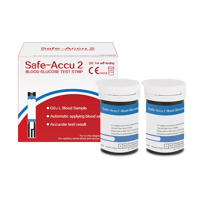 Sinocare Safe Accu2  50/100/200pcs blood glucose test strips with 50/100/200pcs Lancets Needles Blood Sugar Detection Glucose