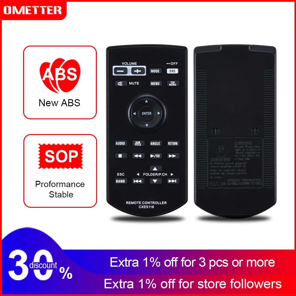 NEW  For PIONEER Car AUDIO/DVD/NAV Remote Control CXE5116  AVH-P2400BT AVH-X7500BT DMH-A245BT DMH-A345BT Fernbedienung