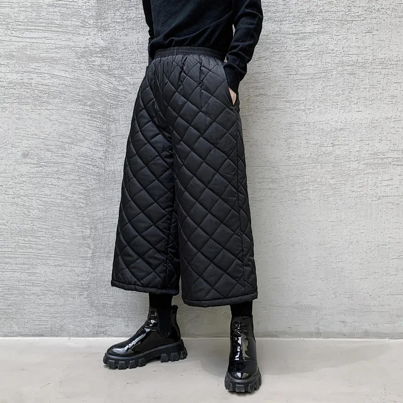 

Men Wide Leg Cotton Pants Autumn And Winter New Dark Fashion Neutral Yamamoto Wind Thickening Leisure Large Size Eight Pants