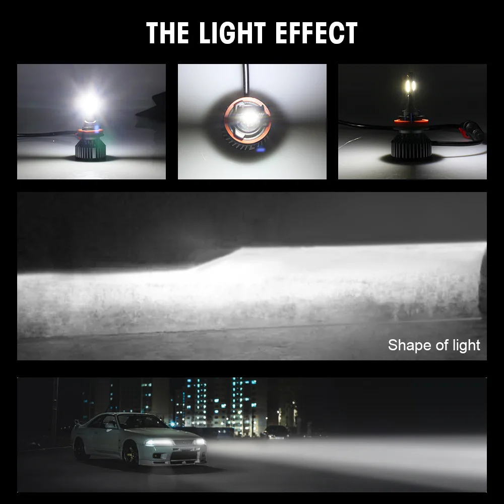 PAMPSEE 12000LM H11 H1 H3 H4 H7 LED Car Headlight Bulbs 76W 6000K 9005 HB3 9006 HB4 H8 H9 Auto Fog Lights 12V 24V led S6