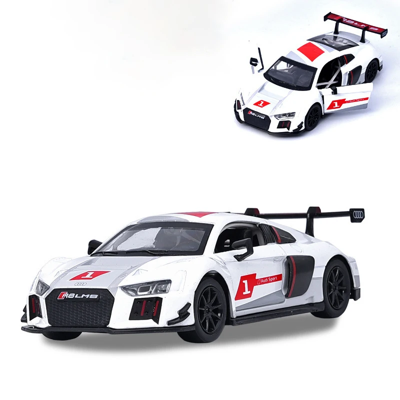 1:32 AUDI R8 Racing Car Free Wheeling High Light Sport Racing Car Model Toy Diecast Metal Alloy Car model gift