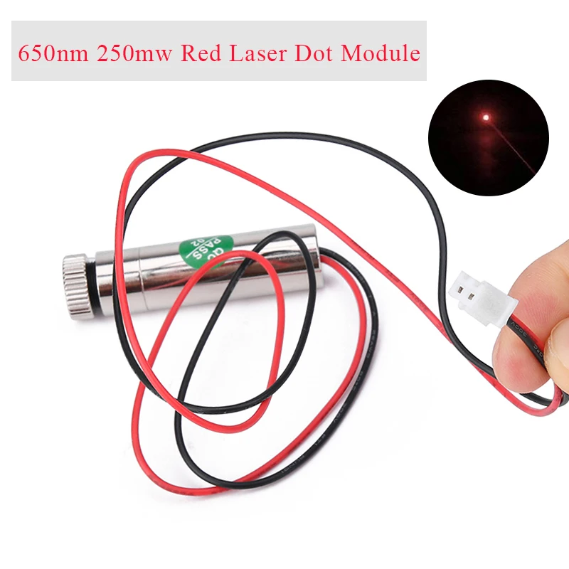 250Mw 650nm Rode Laser Dot Module Verstelbare Brandpuntsafstand, High Power Laser Diy Graveermachine Laserkop