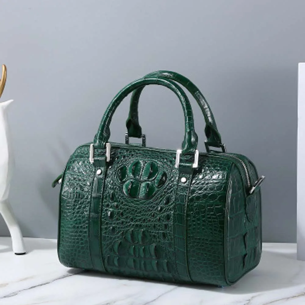 linshe crocodile  Boston bag  pillow bag  female bag 2021 new  fashion  Female bag  single shoulder bag women handbag