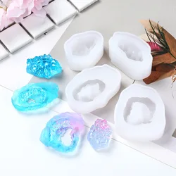 4 Types DIY Crystal Epoxy Resin Mold Jewelry Pendant Simulation Original Stone Mold Crystal Cluster Silicone Mold