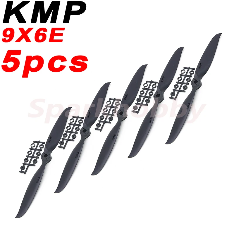 5PCS KMP 9x6E 2-blade Black propeller with paddle ring efficient electric propeller for RC fixed wing Airplane parts
