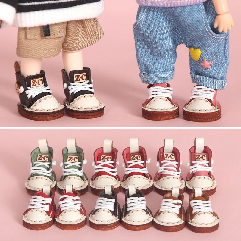 ob11 doll shoes cowhide canvas shoes doll clothes shoes high boots for holala, obitsu 11 ,GSC , body9,1/12bjd doll accessories