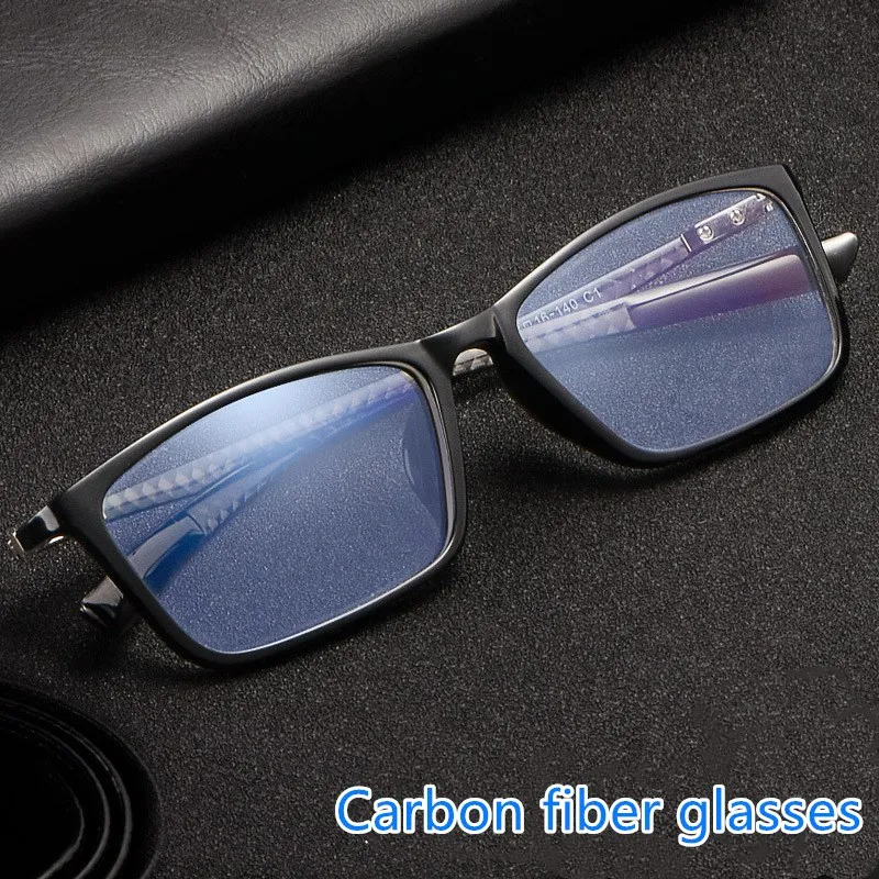 YIMARUILI 2022 Ultralight Comfortable Carbon Fiber Glasses Frame Square Fashion Optical Prescription Eyeglasses Frame Men H0017