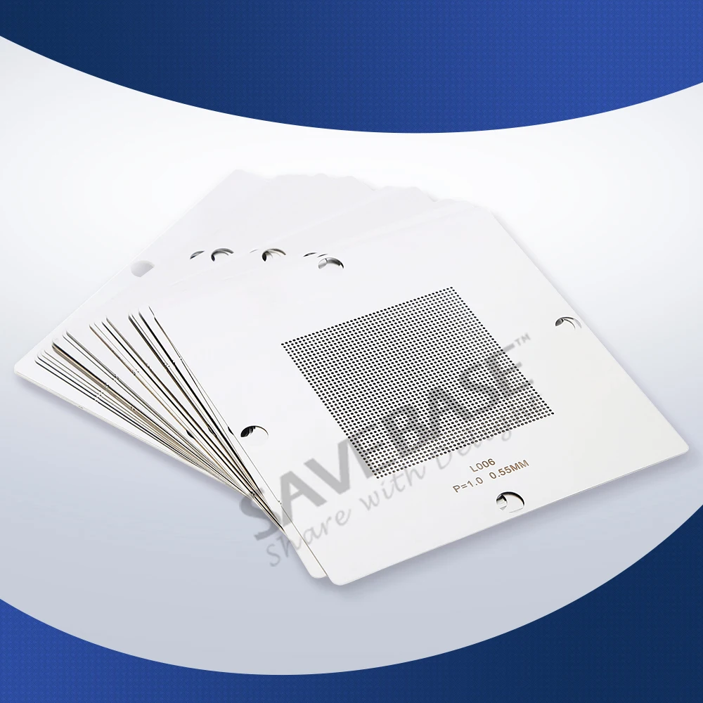 SAVEBASE BGA 27Pcs Universal 90x90MM Stencils for Most Chips with Regular Pitch