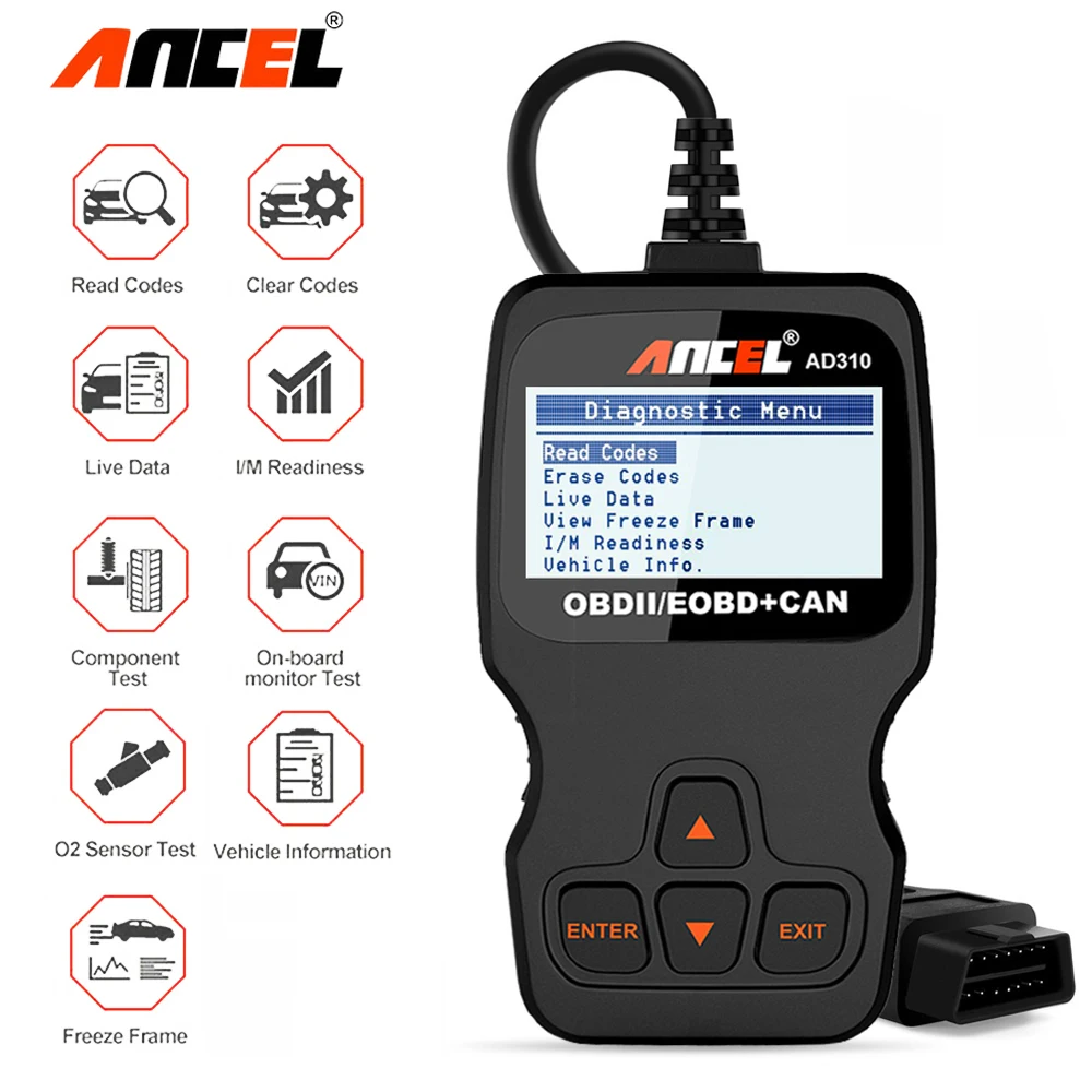 

ANCEL AD310 OBD2 Automotive Scanner Full OBD2 Code Reader Engine Check Professional ODB OBD 2 Car Diagnostic Tools PK ELM327