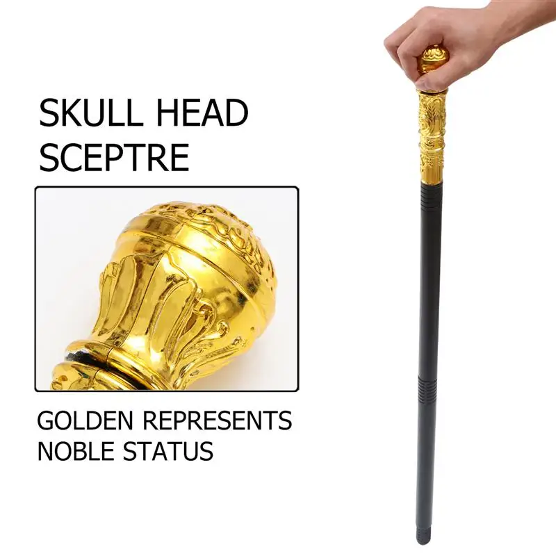 1Pc Halloween Stick Props Cane Colsplay Costume Prop Three-Section Round Scepter Round