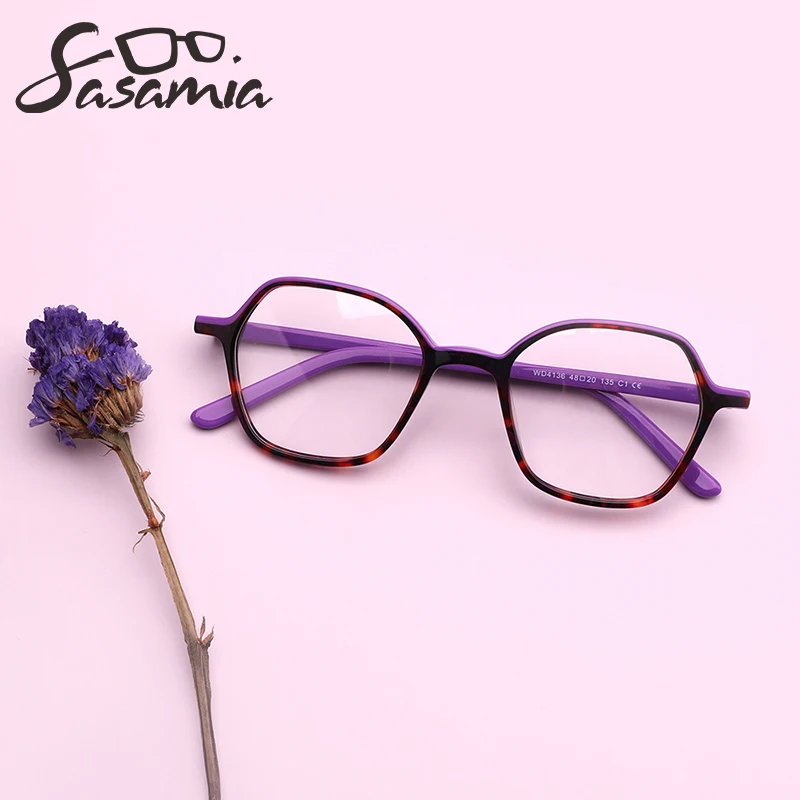 

SASAMIA Woman Anti-blue Glasses Fashion Spectacle Frames for Lady Eyewear Optical Prescription Glasses Frame Patchwork WD4136