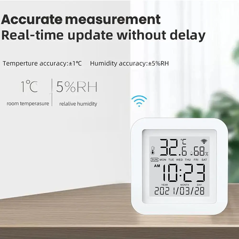 Alexa Smart home Tuya Temperature Humidity Sensor Hygrometer Thermometer With LCD Display smart remote control