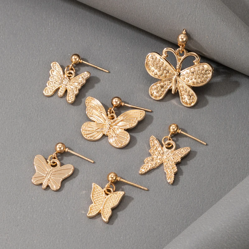 docona Bohemia Snake Butterfly Earring Set for Women Blue Gem Geometry Star Moon Leaf Letter Girls Jewelry Accessories серьги