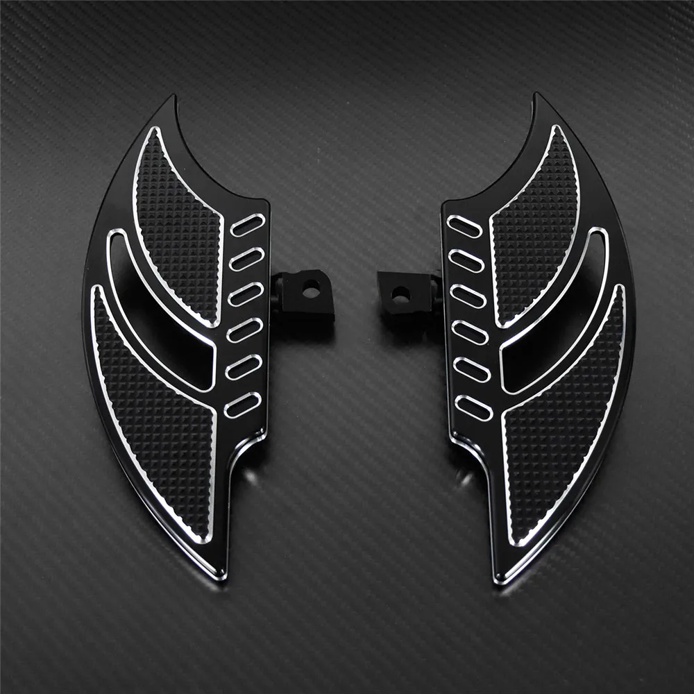 Motorcycle Floorboards Rear Foot Pegs Footrest Pedals Black/Chrome For Harley Touring Electra Glide Dyna Sportster XL883 XL1200