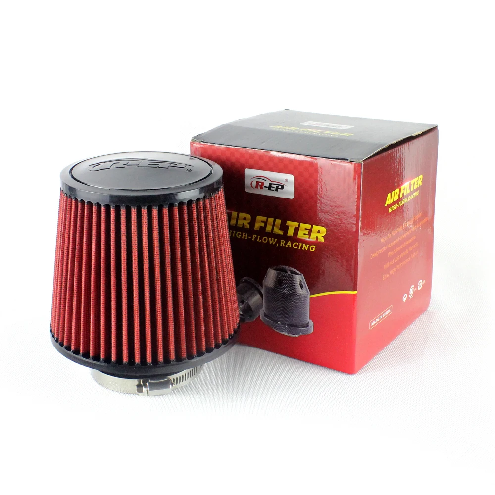 R-EP Car Air Filter 76mm Intake Filters 3inch Universal High Performance Car Air purifier High Flow Washable for Cold Air Intake