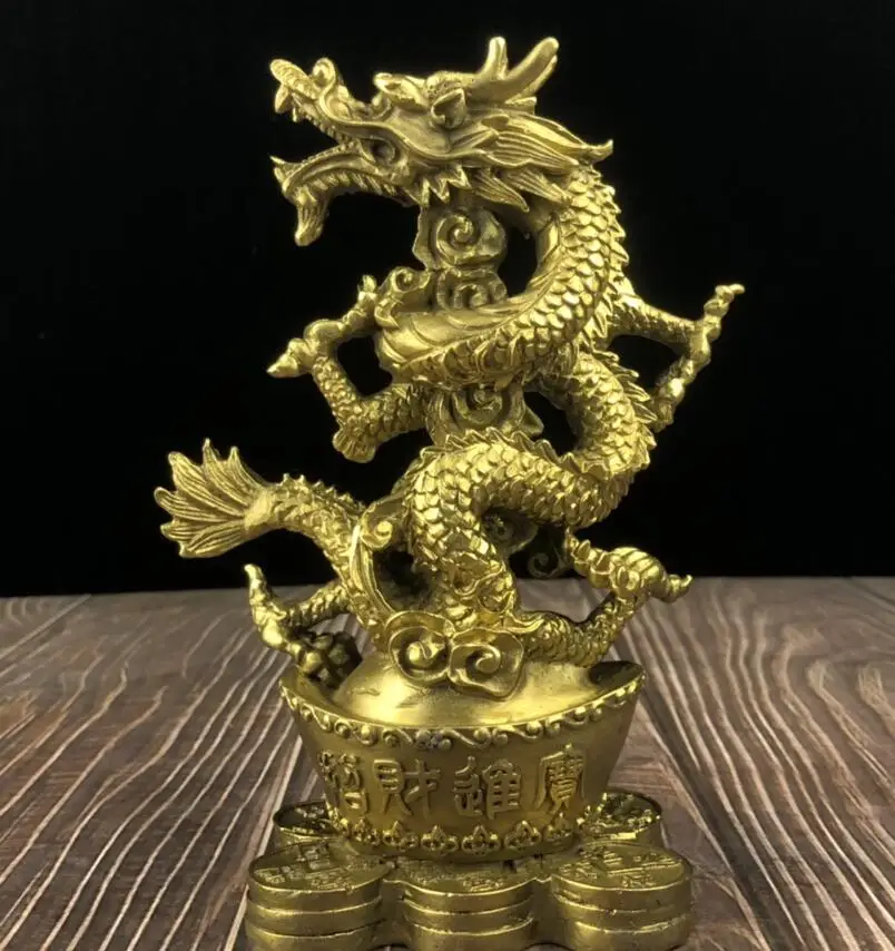 

China brass seiko Ingots dragon crafts statue