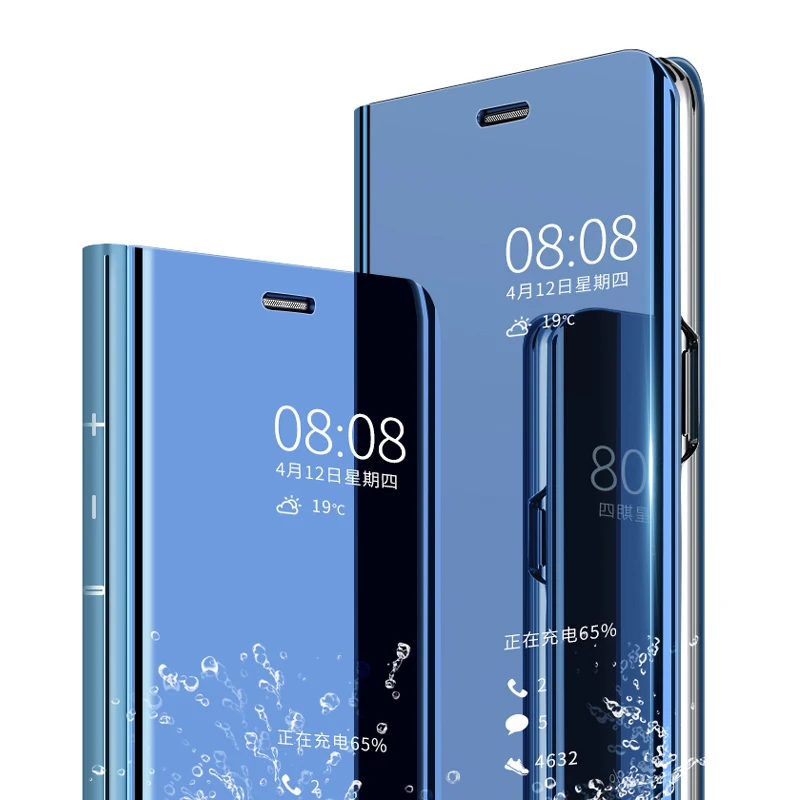 Mirror Clear View Flip Stand Case For Samsung Galaxy S8 S9 S10E S10 S20 FE S21 S22 S23 Note 8 9 10 Plus 20 Ultra Holder Cover