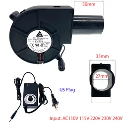 BBQ Fan Delta BFB1012EH PWM Blower 9733 97x97x33mm 12V 2.94A Large Air Flow 110V 220V AC Powered Fan Variable Speed Controller