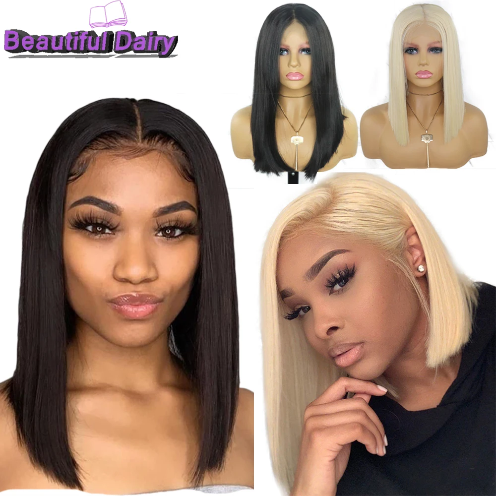 

BlueBird Short Bob Wigs With Middle Part Futura Hair Synthetic T Part Wigs For Women Gluesless Lace Front Wig Natural Hairline