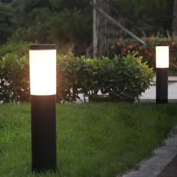 Modern Stainless Steel Outdoor LED Lawn Lamp Waterproof IP65 Pillar Garden Path Light Round Landscape Lawn Lights AC85-265V