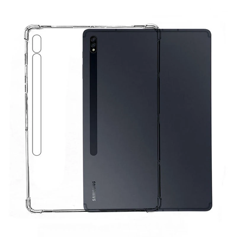 Silicon Case For Samsung Galaxy Tab S7 FE 12.4'' 2021 SM-T730 SM-T733 SM-T736B Clear Transparent Soft TPU Back Cover