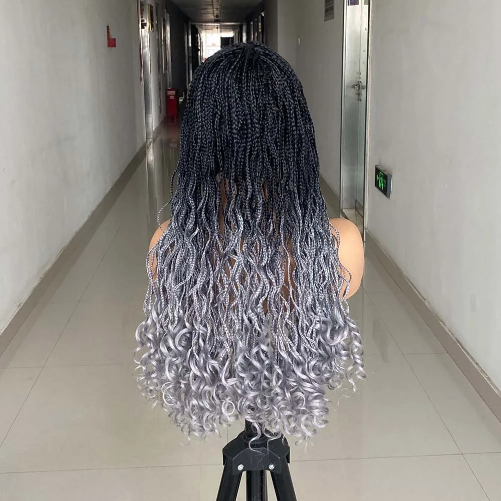 Cosplay trança peruca de cabelo longo trançado perucas para preto feminino bandana ombre barids sintéticos caixa trançada perucas 26 polegada