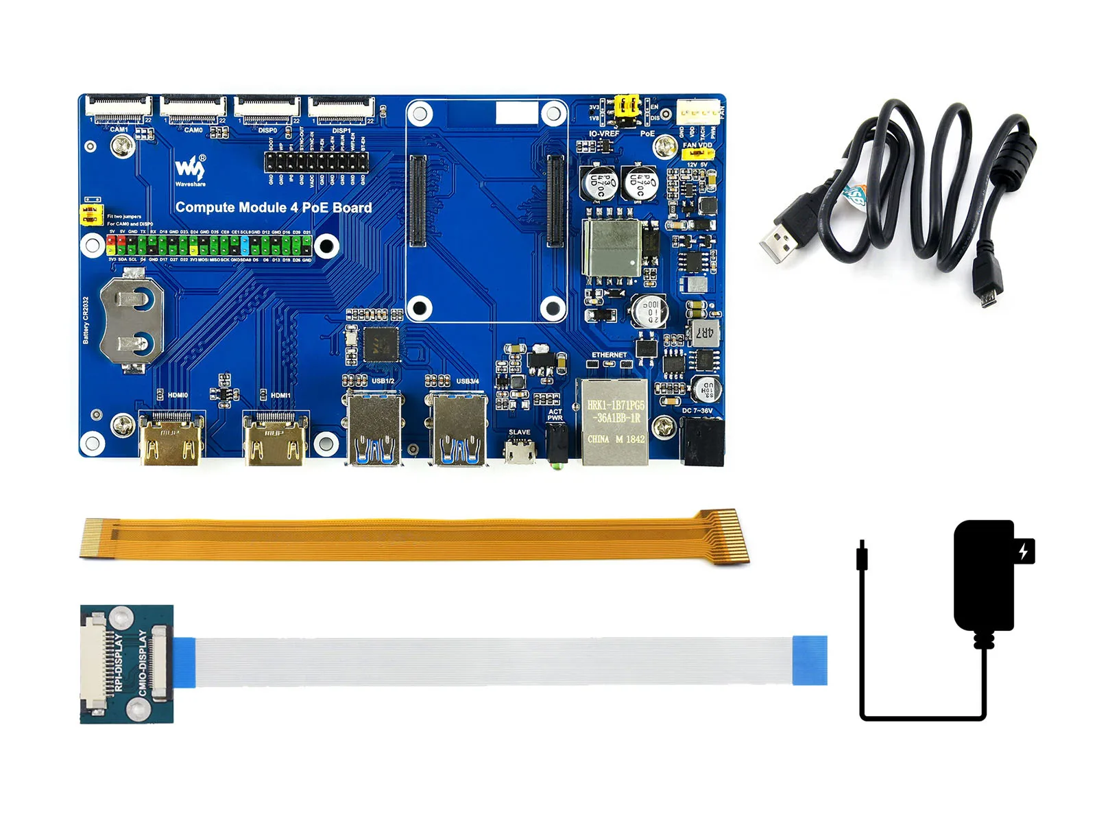 

Compute Module 4 Acce C (no CM4),with Waveshare PoE Board,Provide better periphera,Help you quickly evaluate CM4