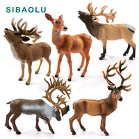 New Sika Deer Simulation Reindeer Elk figurine Figurine Animal Model Home Decor Miniature Fairy Garden Decoration Accessories