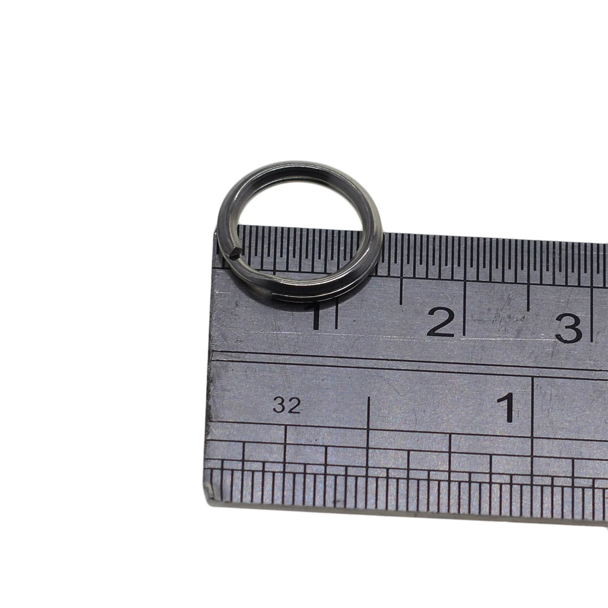 lot of 100 mini small  0.5inch 12.5mm 304 Stainless steel angle edged Circle Split Key Rings  keyring keychains DIY fishing