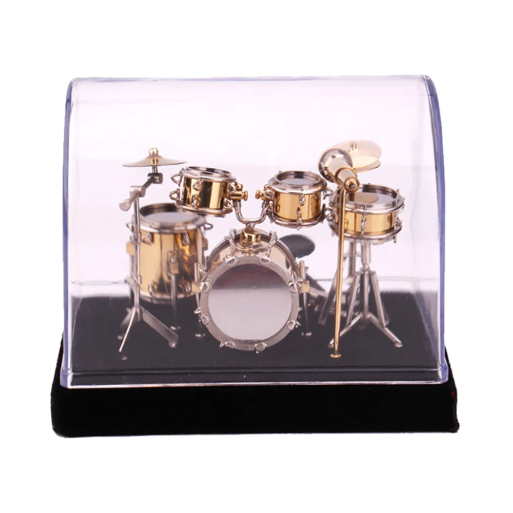 

Miniature Jazz Drum Kit Model Mini Microphone Cymbal Musical Instrument 1/12 Dollhouse ob11 1/6 Action figure Accessories bjd