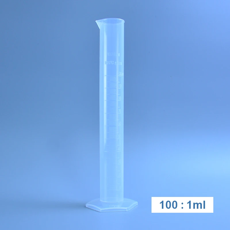 100ml Laboratory Plastic Measuring Cylinders Transparent With Scale  PP Material  Plastic Measuring Cylinder Polypropylene