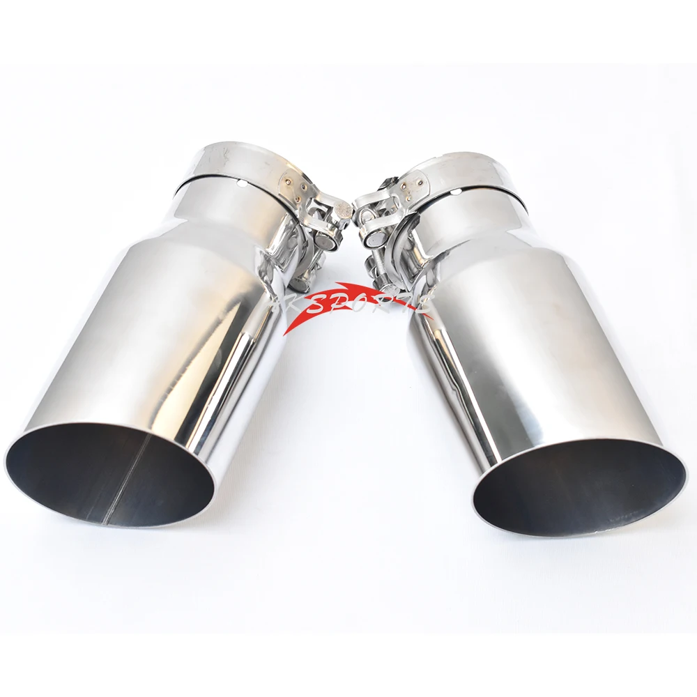 1 PC Car Modified Stainless Steel Exhaust Pipe Universal Straight Slash cut edge Shiny Muffler Tip