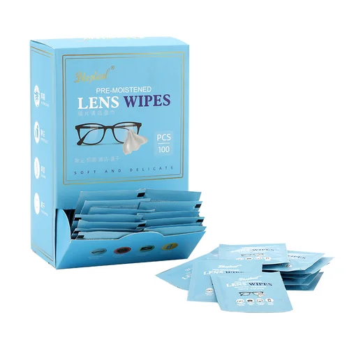 Imagen 2 del producto Toallitas limpiadoras de lentes de 100 piezas, prehúmedas y envueltas individualmente de gran tamaño, ideales para anteojos, tabletas, cámaras